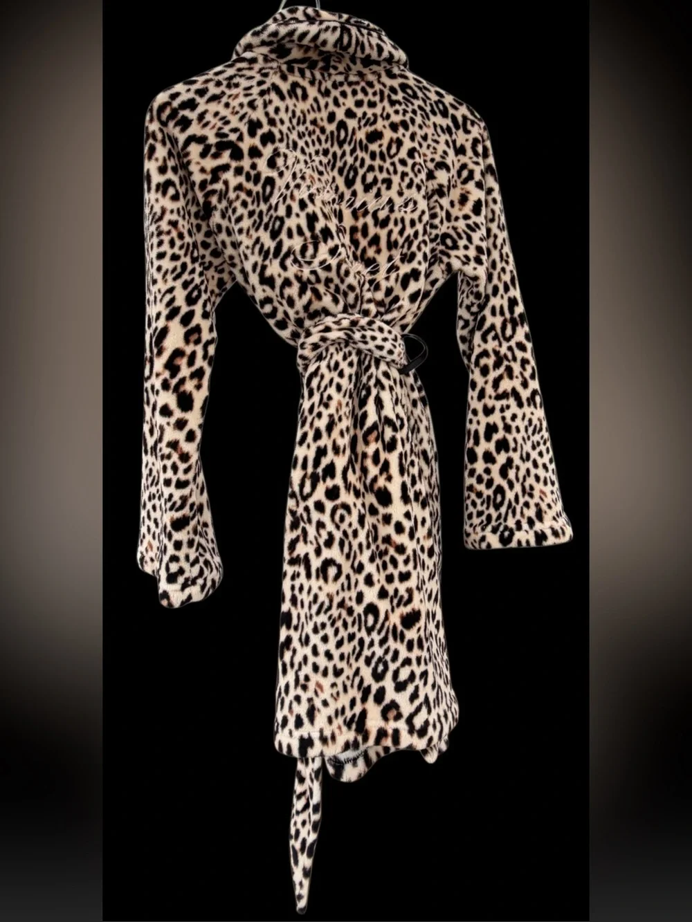 Victoria’s Secret Sz XS Bathrobe Leopard Animal Print Robe Warm Pockets Pajamas